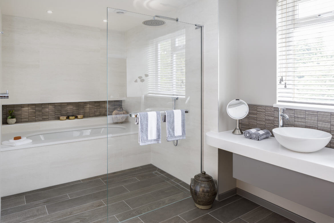 Bathroom with wetroom shower and powder room - Long Ditton