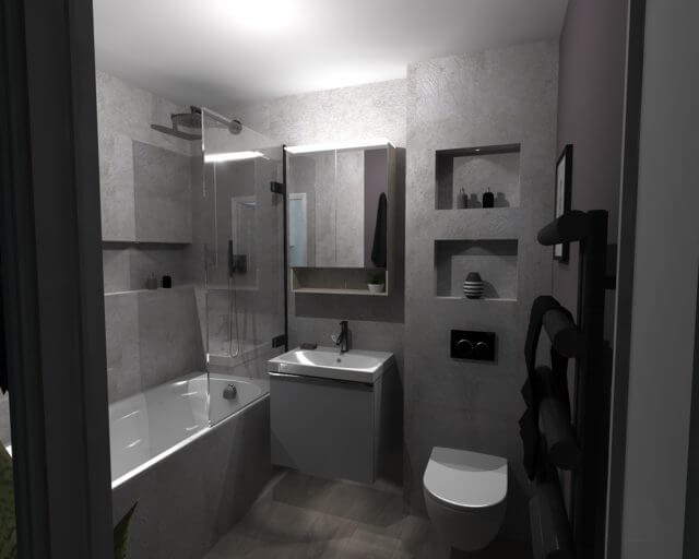 Small Bathroom 3D drawing for blog