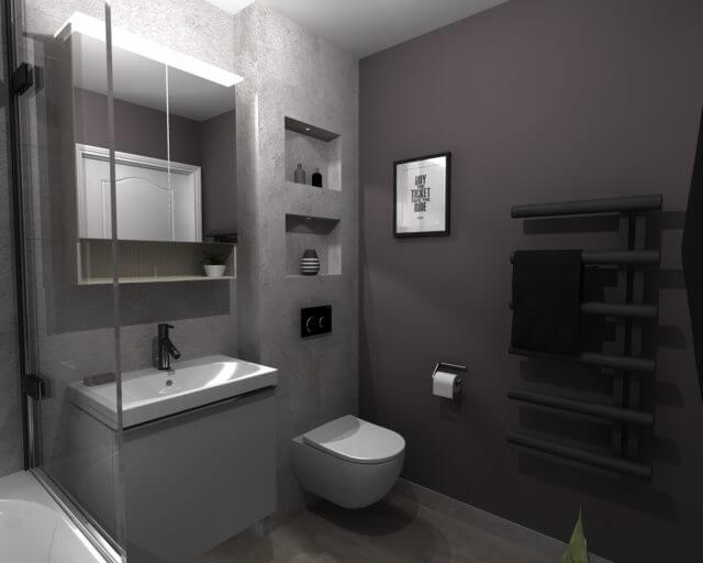 Small Bathroom 3D drawing for blog