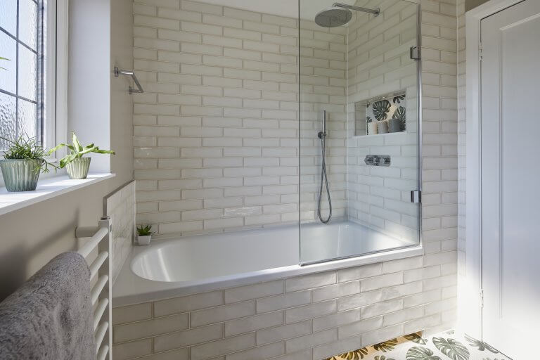 Jungle Leaf Family Bathroom in Claygate | Bathroom Eleven