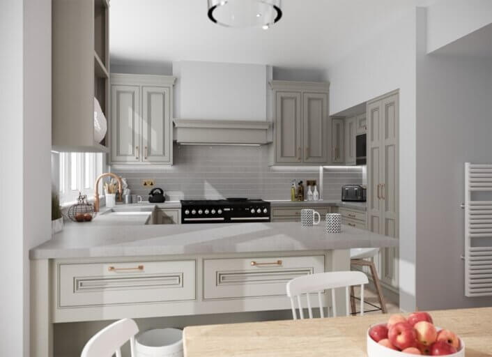 Bathroom +Kitchen Eleven - 3D design of handmade kitchen in Surbiton